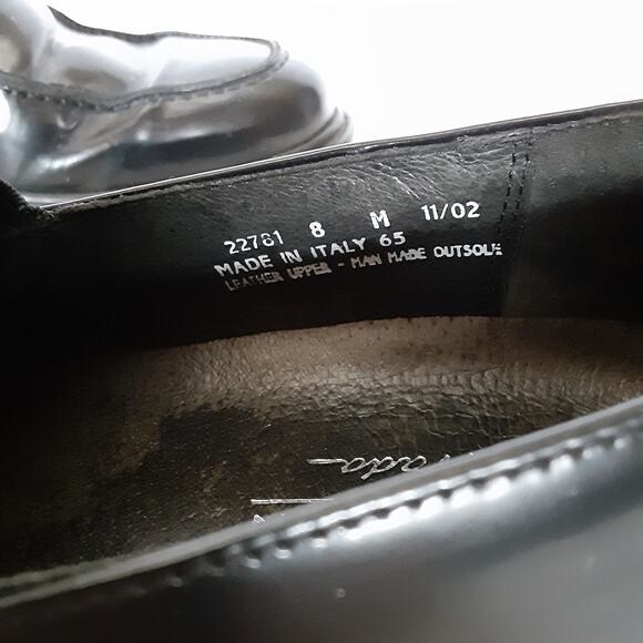 Bostonian Strada Black Genuine Leather Dress Shoes Mens 8 Loafers Slip On - Picture 8 of 10